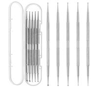 ElevateTech 10 Pcs Nail Dotting Tools, Professional Ball Tip Nail Art Dotting Tools Metal Dual-Ended Dot Pen Tool Nails Art Kit for Nails Design Ball Embossing Sculpting Tracing Pottery Clay Tool