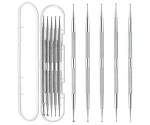 ElevateTech 10 Pcs Nail Dotting Tools, Professional Ball Tip Nail Art Dotting Tools Metal Dual-Ended Dot Pen Tool Nails Art Kit for Nails Design Ball Embossing Sculpting Tracing Pottery Clay Tool