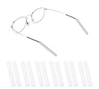 ElevateTech 12 Pcs Eyeglass Ear Cushions, Soft Silicone Ear Cushion Anti Slip Eyeglasses Temple Tips Sleeve Glasses Grips for Behind The Ears Elastic Glasses Slip Preventer for Sunglasses, White