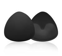 ElevateTech 2 Pairs Bra Inserts, Breast Enhancers Bra Pad Inserts Triangle Swimsuit Pads Soft and Comfortable Removable Breast Padding for Women Girls Bikini Sports Bra(Black)