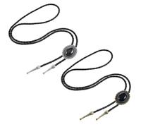 ElevateTech 2Pcs Bolo Tie for Men Necktie Accessories Fashion Round Shape Western Cowboy Tie Supplies Western Jewelry Handmade With Alloy Turquoise Cowboy Banquet Birthday Gift Bronze Antique Silver