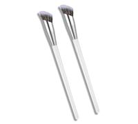 ElevateTech 2Pcs Makeup Brushes Concealer Blush Foundation Contour Beauty Brush Nose Contour Eyeshadow Blending Wooden Handle Shading Products Suitable Women Makeup Beginners (White)