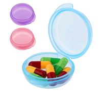 ElevateTech 3 Pack Small Pill Box Mini Pill Case Daily Pills Organizer Travel Pills Container Medicines Storage Box (Pink, Purple, Blue)