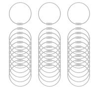 ElevateTech 30Pcs Wire Keychains Cable Stainless Steel Key Rings Loop Holder Bag Tag Small Luggage Tags Keepers Suitable Travel Business Trip Hanging Key (5.9 Inches Silver)