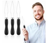 ElevateTech 3Pcs Button Hook Tool with Easy-Grip Handle Button Helper Tool for Elderly Fastener One Handed Buttons Assist Device Zipper Pull Adaptive Equipment (Stainless Steel Black)