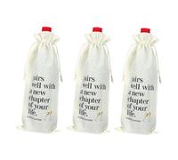 ElevateTech 3Pcs New Job Gifts Wine Bags Farewell Gifts for Coworkers Engagement Drawstring Bottle Party Decorations with Getting Engaged Wine Bottle Bag for Coworkers Women Men Moving Away