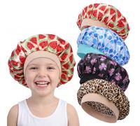 ElevateTech 4 PCS Kid Satin Bonnet Child Sleeping Cap Colorful Hair Bonnet