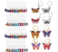 ElevateTech 40PCS Butterfly Stitch Markers Butterfly Enamel Cute Charms Removable Leverback Clasp Charm Locking Stitch Marker for Knitting Weaving Sewing Accessories Quilting Handmade Jewelry