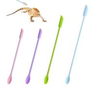 ElevateTech 4Pcs Reptile Spoon Long Handle Crested Food Spoons Feeding Tongs Crested Gecko Feeding Spoon Aquarium Feed Tools for Gecko Lizard Gargoyle Bearded Other Small Animals 11.8In 9.3In 6In