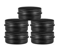 ElevateTech 5 Pcs Metal Small Pill Case Travel Pill Box Portable Pills Organizer Round Aluminum Alloy Pocket Pills Boxes for Outdoor Travel Daily Medication Container to Hold Fish Oils (Black)