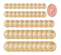 ElevateTech 50 Pc Metal Button Set, Gold Blazer Buttons Sewing Vintage Brass Emblem Shank Buttons for Blazer, Suits, Sport Coat, Uniform, Jacket (12.5mm 15mm 18mm 21mm 25mm)