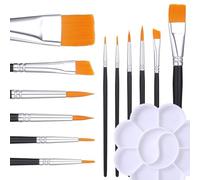 ElevateTech 6 Pcs Face Paint Brush Set Professional Face Painting Brushes with Paint Tray Palette Body Art Artist Brush for Acrylic Painting Oil Gouache Watercolor Halloween Cosplay Party Makeup Kit
