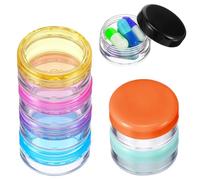 ElevateTech 7 Pack Small Pill Box, Travel Pill Organizer Box for Pocket Purse Daily Round Pills Case Portable Medication Container Fish Oil Storage Boxes(Black, Purple, Orange, Blue, Yellow, Pink)