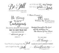 ElevateTech 7 Pcs Bible Verse Wall Stickers Inspirational Quote Wall Decals Religious Motivational Scripture Sticker Peel and Stick Bathroom Wall Art for Living Room Office Bedroom