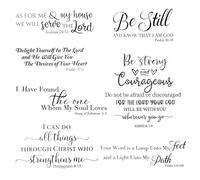 ElevateTech 7 Pcs Bible Verse Wall Stickers, Vinyl Inspirational Quote Scripture Wall Stickers Wall Decals Religious Motivational Wall Decor Wall Art Decor for Bedroom Living Room
