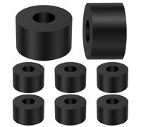 ElevateTech 8Pcs Multi-Purpose Rubber Spacers 1 Inch Od x 0.4 Inch Id x 0.6 in Thickness Black Rubber Washers for Bolts Round Solid Bushing Isolation Pads Suitable Auto Parts Home Furnishings Screw