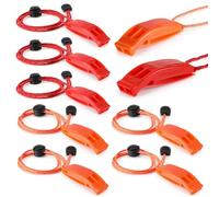 ElevateTech 9 Pcs Emergency Safety Whistle, Emergency Plastic Safety Whistle Set with Adjustable Reflective Lanyard Survival Shrill Loud Blast for Climbing Hiking Camping