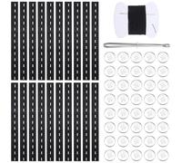 ElevateTech Adjustable Elastic Jean Waist Tightener Tool Button Extenders Jeans No Sew Clothes Clips to Tighten Waist Extenders Supplies 40 Four-Hole Button 20 Black Belt 2 Sewing Kit 2 Thread Hook