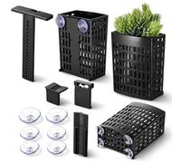 ElevateTech Aquarium Plant Holder Adjustable Plant Holder for Fish Tank with Extendable Hook and Suction Cup for Aquaponic PlantCultivation and Aquascape Accessories Decorations