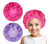 ElevateTech Baby Silk Bonnet, 2 Pcs Bow Baby Satin Bonnet Adjustable Sleeping Cap Breathable Soft Silky Smooth Hair Bonnet Curly Natural Hair Satin Cap for Baby Girl Boys