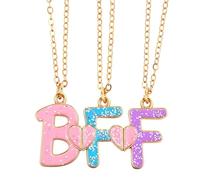 ElevateTech Bff Best Friend Necklaces for 3 Friendship Necklace Matching Necklaces for Three Best Friends Anniversary Birthday Gifts Sisters Necklace