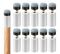 ElevateTech Billiard Cue Tips Replacement Kit Screw On Pool Stick Tips with White Pool Cue Stick Ferrules Repair Kit 12mm/13mm Billiard Table Accessories for Pools Cues,10 Pcs Each (White)