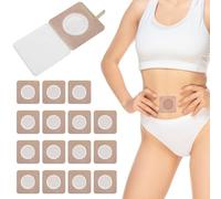 ElevateTech Castor Oil Pack Wraps for Belly Button, 16 Pcs Highly Absorbent Organic Castor Oil Patches Disposable Self-Adhesive Belly Button Pads Cover, Promotes Digestion (Oils Not Included)