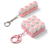 ElevateTech Cat Paw Keyboard Fidget Toys for Adults, 2 Pcs Sound Keyboard Fidget Clicker Keychain 9-in-1 & 4-in-1 Clicky Keycap Clicker for Stress Relief Anxiety Fidgets Toy Gift for Office Travel