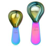 ElevateTech Coffee Scoop, 2 Pcs Stainless Steel Coffee Measuring Spoon 2 Tablespoon 1 Tablespoon Metal Measuring Spoon with Short Handle for Ground Coffees, Beans, Tea, Espresso(15 ml & 30ml)