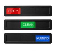 ElevateTech Dishwasher Magnet Clean Dirty Dishwasher Running Sign 3 Options Dishwasher-Magnet Clean Dirty Sign, Works on All Dishwashers, Easy to Switch, Black