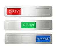 ElevateTech Dishwasher Magnet Clean Dirty Dishwasher Running Sign 3 Options Dishwasher-Magnet Clean Dirty Sign, Works on All Dishwashers, Easy to Switch, Silver