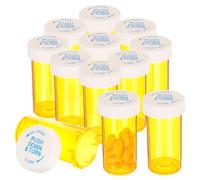 ElevateTech Empty Plastic Pill Bottles with Caps, 9 Pcs Small Medication Bottle 13 Drams Yellow Pill Bottle with Push Down & Turn Cap Easy Open Plastic Vials Container Travel Pills Organizer