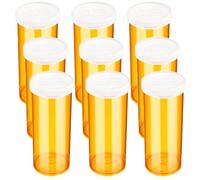 ElevateTech Empty Plastic Pill Bottles with Caps Small Medicines Bottle 6 Drams Plastic Vials Easy Open Medication Vials Containers Yellow Travel Pill Case Organizer (9 Pcs)