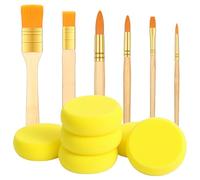 ElevateTech Face Paint Brush Set, 12Pcs Face Paint Brushes and Sponges Set Professional Artist Paintbrush with Round Painting Sponge for Body Art Painting Cosplay Party Makeup Acrylic Watercolor