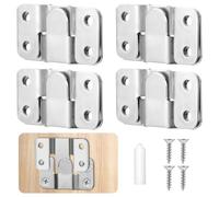 ElevateTech Flush Mount Bracket 4 Pairs Interlocking Flush Mount Bracket with Screws Headboard Wall Mounting Brackets Large Picture Hanger Hanging Buckle Furniture Connector Sectional Couch Connectors
