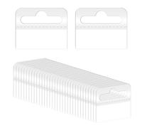 ElevateTech Hang Tabs Slot Hole 200 Pcs Clear Sticky Hanging Tabs Plastic Hang Tags Heavy Duty Self Adhesive Hanging Tags for Retail Display, 1.77 × 1.38 Inches