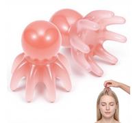 ElevateTech Head Massager Comb, 2 Pcs Scalp Massager Tool Point Massage Comb Head Massage Tools for Headaches Portable Pink Manual Gua Sha Acupressure Tool for Hair Body Relaxation