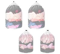 ElevateTech Mesh Laundry Bag with Drawstring, 4 Pcs Reusable Laundry Bags for Washing Machine White Net Washing Bags for Laundrys Delicate Wash Bag for Home Travel Dorm Apartment, 2 Large & 2 Small