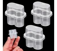 ElevateTech Peptide Case for Fridge, 3 Pcs 3 mL Vial Holder Storage Case for Refrigerator 2-Slot Insulin & Peptide Holder Semi-Transparent Vial Storage Box Organizer for Diabetic Care