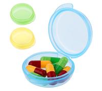ElevateTech Small Pill Box, 3 Pack Daily Pill Case Mini Pill Organizer Travel Pill Container Medicines Storage Box(Blue, Green, Orange)
