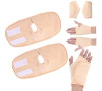 ElevateTech Thyroid Castor Oil Neck Wrap 2 Pcs Reusable Organic Castor Oil Neck Pack for Thyroid Adjustable Castors Oils Compress Pack, Less Mess, Oils Not Included (White + Skin Color)