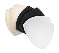 ElevateTech Triangle Bra Inserts Pads, 3 Pairs Removable Sewn Edges Bra Pad Insert for Women Breathable Silhouette Bras Cups Inserts Enhancers for Sports Bras Cup Swimwear Bikini, Black, White, Nude