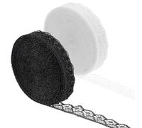 ElevateTech White Lace Ribbon Roll, 30 Yards 0.5 Inch Lace Trim Black & White Floral Hollow Edge Crochet Sewing Laces Ribbons for Crafts, Bouquet Gift Wrapping, Wedding Dress Decoration, DIY Sewing