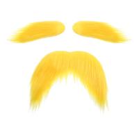 ElevateTech Yellow Mustache and Eyebrows, Funny Halloween Costume Accessory | Self Adhesive Fake Mustache and Eyebrows, False Facial Hair for Adults, Halloween Costumes, Cosplay, Photo Props, Party Favor