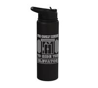 Elevator Button I'm Just Here to Ride The Elevator Stainless Steel Insulated Water Bottle