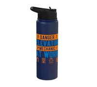 Elevator Inspector - Danger Elevator Mechanic At Work Stainless Steel Insulated Water Bottle