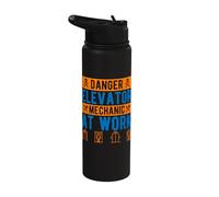 Elevator Inspector - Danger Elevator Mechanic At Work Stainless Steel Insulated Water Bottle