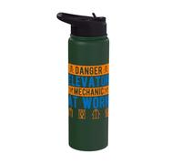 Elevator Inspector - Danger Elevator Mechanic At Work Stainless Steel Insulated Water Bottle