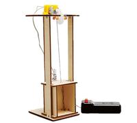 Elevator Lift Educational Science And Teaching Aids, Wooden Elevator Toy, Kids STEM Project, Compact, Long-lasting, 8x6.5x20.8cm, For Childhood Science