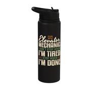 Elevator Mechanic I Stop When I'm Done Technician Apparel Stainless Steel Insulated Water Bottle